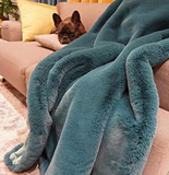 Faux Chinchilla 50" x 60" Throw Blanket Teal