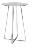 Trifecta Glass and Chrome Round Bar Table