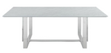 Stout Rectangular Printed Glass Top Dining Table with Chrome Base