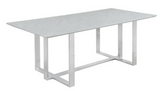 Stout Rectangular Printed Glass Top Dining Table with Chrome Base