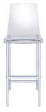 Simplicity Set of 2 Acrylic and Chrome Bar Stool