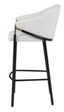 Delphine Set of 2 Curved Back Linen and Metal Counterstool