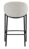Delphine Set of 2 Curved Back Linen and Metal Counterstool