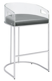 Abound Set of 2 Acrylic and Chrome Bar Stool