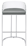 Abound Set of 2 Acrylic and Chrome Counter Stool