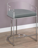 Abound Set of 2 Acrylic and Chrome Counter Stool