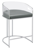 Abound Set of 2 Acrylic and Chrome Counter Stool
