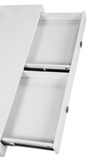 Slater Desk White and Glass With Chrome Base