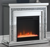 Alder Mirrored Fireplace with Crystals