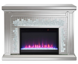 Dental Mirrored Fireplace with LED Lights and Crystals