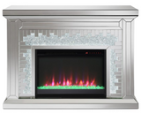Dental Mirrored Fireplace with LED Lights and Crystals