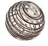 Glass round wall art colored in browns, ambers, leopard, and dark brown