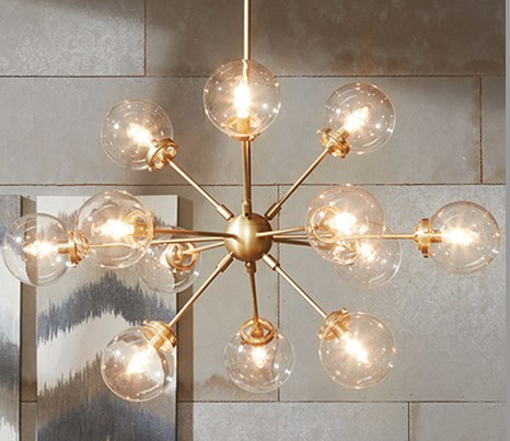 Gold mid century chandelier store