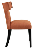 Orange Upholstered Dining Chair with nailhead trim