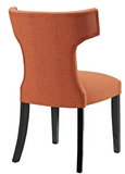 Orange Upholstered Dining Chair with nailhead trim