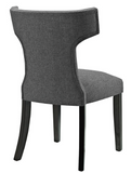 Grey Upholstered Dining Chair with nailhead trim