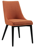 Orange Mid Century Modern Dining Chair with tapered legs