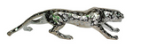 Silver creeping leopard sculpture animal