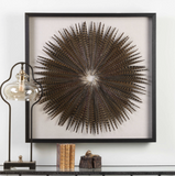 Pheasant feathers in a shadow box