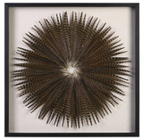 Pheasant feathers in a square shadow box