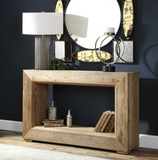 Rectangular Console Table made of Elm Wood with an opening