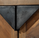 Sideboard Cabinet made out of reclaimed wood with an iron pocket door