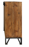 Sideboard Cabinet made out of reclaimed wood with an iron pocket door