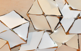 Brass Wall art with overlapping shapes