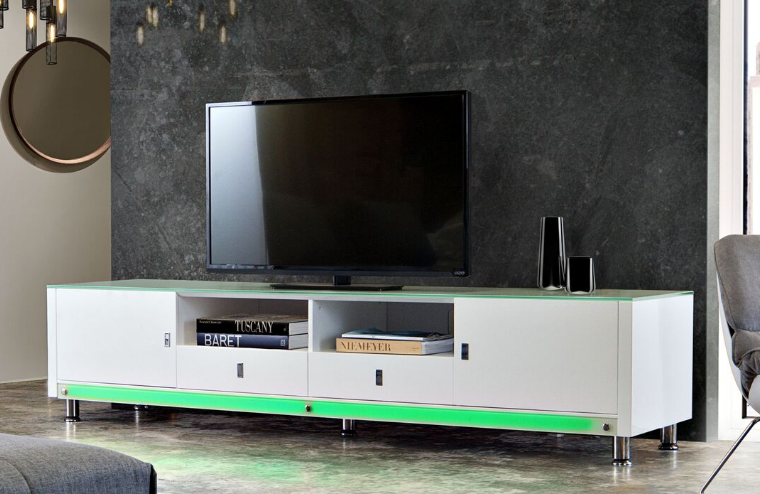 Glow Home Theatre White Gloss TV Cabinet