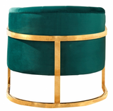 The Celeste Accent Chair has a mid century modern chair with velvet upholstery. The gold base makes this chair one to marvel over. Rich velvet covers the plush, comfortable seat, padded with high-density foam. Strength is offered by the stunning Stainless Steel legs, which feature a beautiful Gold finish.