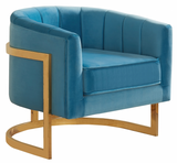 The Celeste Accent Chair has a mid century modern chair with velvet upholstery. The gold base makes this chair one to marvel over. Rich velvet covers the plush, comfortable seat, padded with high-density foam. Strength is offered by the stunning Stainless Steel legs, which feature a beautiful Gold finish.