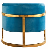 The Celeste Accent Chair has a mid century modern chair with velvet upholstery. The gold base makes this chair one to marvel over. Rich velvet covers the plush, comfortable seat, padded with high-density foam. Strength is offered by the stunning Stainless Steel legs, which feature a beautiful Gold finish.
