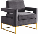 Helena Velvet Modern Accent Chair Black