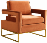Helena Velvet Modern Accent Chair Grey