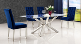 Jamie Modern Glass Top Dining Table With Chrome Base