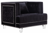 The Mauldin modern accent chair will take your home or office from ordinary to extraordinary. The nailhead trim, tufting, and acrylic legs come together to make the Mauldin collection a must have. This collection comes in four colors to better suit your design taste.