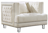 The Mauldin modern accent chair will take your home or office from ordinary to extraordinary. The nailhead trim, tufting, and acrylic legs come together to make the Mauldin collection a must have. This collection comes in four colors to better suit your design taste.