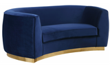 The Shell Curved Loveseat Grey/Gold