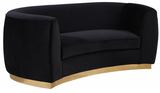 The Shell Curved Loveseat Blush/Gold