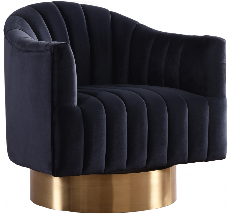Black and sales gold swivel chair