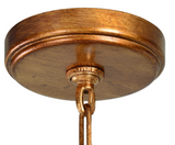 Jagged Starburst Antique Gold 6 light pendant