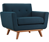 Ronald Mid Century Modern Accent Chair Blue