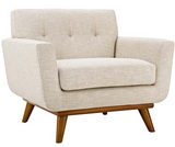 Ronald Mid Century Modern Accent Chair Light Grey