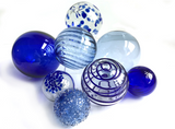 Modern Blues Glass Wall Decor Art