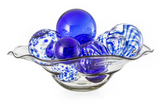Multi Blue Glass Wall Decor Art