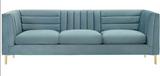 Retro Performance Velvet Modern Sofa Sky