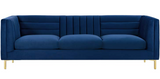 Retro Performance Velvet Modern Sofa Sky