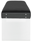 Feng II Modern Bench Grey Velvet and Acrylic Base