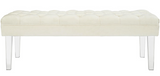 Clever II Modern Bench Grey Velvet and Acrylic