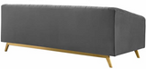 Lean Modern Performance Velvet Sofa Grey